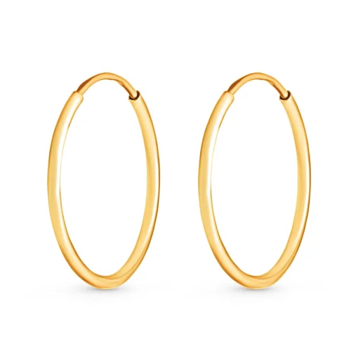 Beaverbrooks 9ct Yellow Gold 15mm Hoop Earrings
