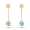 Beaverbrooks 9ct Yellow Gold Blue Topaz Drop Earrings