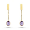 Beaverbrooks 9ct Yellow Gold Amythest Drop Earrings