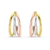 Beaverbrooks 9ct Yellow Gold, White Gold and Rose Gold Hoop Earrings