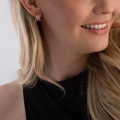 Beaverbrooks 9ct Yellow Gold, White Gold and Rose Gold Hoop Earrings
