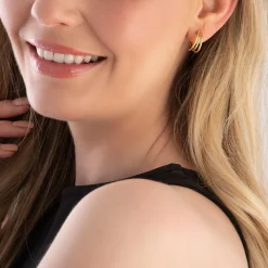 Beaverbrooks 9ct Yellow Gold Triple Hoop Earrings