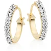Beaverbrooks 9ct Yellow Gold Crystal Hoop Earrings