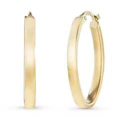 Beaverbrooks 9ct Yellow Gold Oval Hoop Earrings