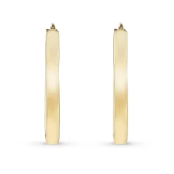 Beaverbrooks 9ct Yellow Gold Oval Hoop Earrings