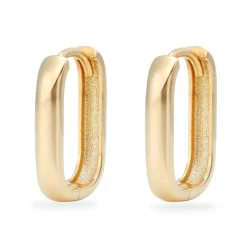 Beaverbrooks 9ct Yellow Gold Rectangle Huggie Hoop Earrings