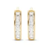 Beaverbrooks 9ct Yellow Gold Cubic Zirconia Hoop Earrings
