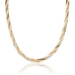 Beaverbrooks 9ct Yellow Gold, White Gold and Rose Gold Necklace
