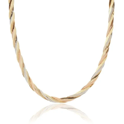 Beaverbrooks 9ct Yellow Gold, White Gold and Rose Gold Necklace