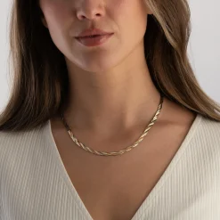 Beaverbrooks 9ct Yellow Gold, White Gold and Rose Gold Necklace