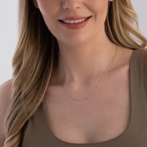 Beaverbrooks 9ct yellow Gold Adjustable Spiga Necklace