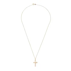 Beaverbrooks 9ct Yellow Gold Mother of Pearl Cross Pendant