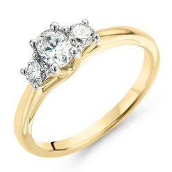 Beaverbrooks 18ct Yellow Gold Three Stone Diamond Engagement Ring