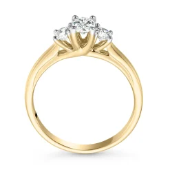 Beaverbrooks 18ct Yellow Gold Three Stone Diamond Engagement Ring