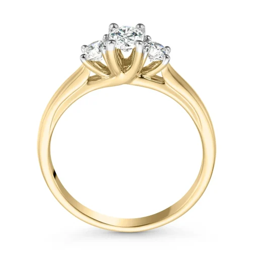 Beaverbrooks 18ct Yellow Gold Three Stone Diamond Engagement Ring