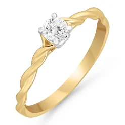 Beaverbrooks 18ct Yellow Gold Diamond Solitaire Engagement Ring