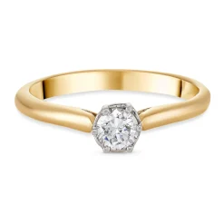 Beaverbrooks 9ct Yellow Gold Diamond Solitaire Ring