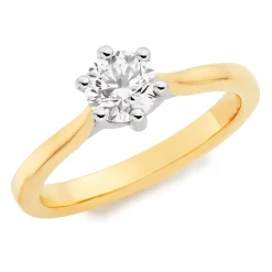 Beaverbrooks 18ct Yellow Gold Diamond Solitaire Ring