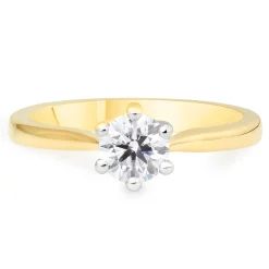 Beaverbrooks 18ct Yellow Gold Diamond Solitaire Ring