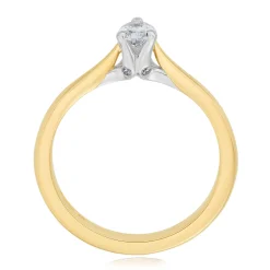Beaverbrooks 18ct Yellow Gold Pear Diamond Solitaire Ring
