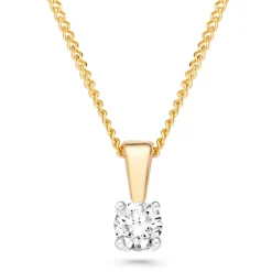 Beaverbrooks 9ct Yellow Gold Diamond Solitaire Pendant