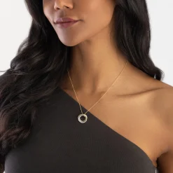 Beaverbrooks 9ct Yellow Gold Diamond Swirl Pendant
