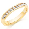 Beaverbrooks 18ct Yellow Gold Diamond 3mm Half Eternity Ring