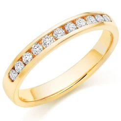Beaverbrooks 18ct Yellow Gold Diamond 3mm Half Eternity Ring