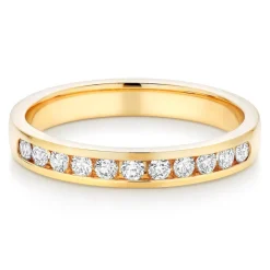 Beaverbrooks 18ct Yellow Gold Diamond 3mm Half Eternity Ring