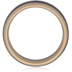 Beaverbrooks 18ct Yellow Gold and Zirconium 5mm Men’s Wedding Ring