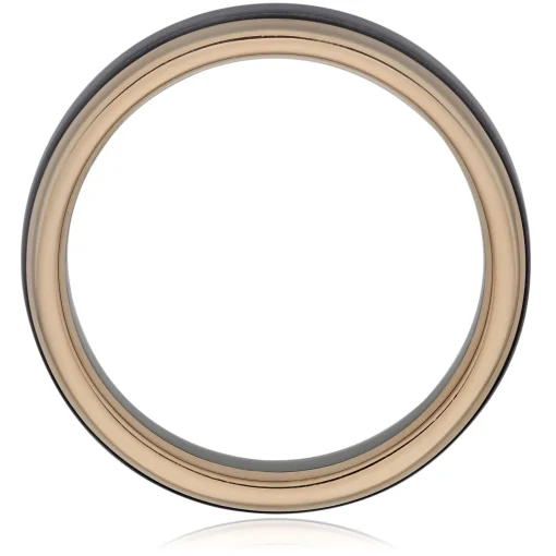 Beaverbrooks 18ct Yellow Gold and Zirconium 5mm Men’s Wedding Ring