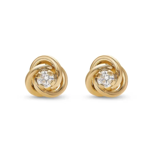 Beaverbrooks 9ct Yellow Gold Cubic Zirconia Stud Earrings