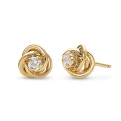 Beaverbrooks 9ct Yellow Gold Cubic Zirconia Stud Earrings