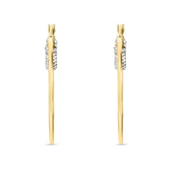 Beaverbrooks 9ct Yellow Gold Crystal Hoop Earrings