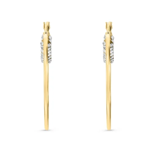 Beaverbrooks 9ct Yellow Gold Crystal Hoop Earrings