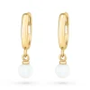 Beaverbrooks 9ct Yellow Gold Freshwater Cultured Pearl Huggie Hoop Earrings