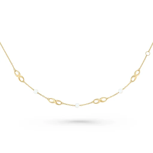 Beaverbrooks 9ct Yellow Gold Freshwater Cultured Pearl Infinity Bracelet