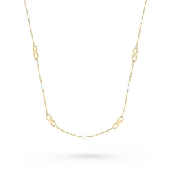 Beaverbrooks 9ct Yellow Gold Freshwater Cultured Pearl Infinity Necklace
