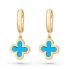 Beaverbrooks 9ct Yellow Gold Clover Huggie Earrings