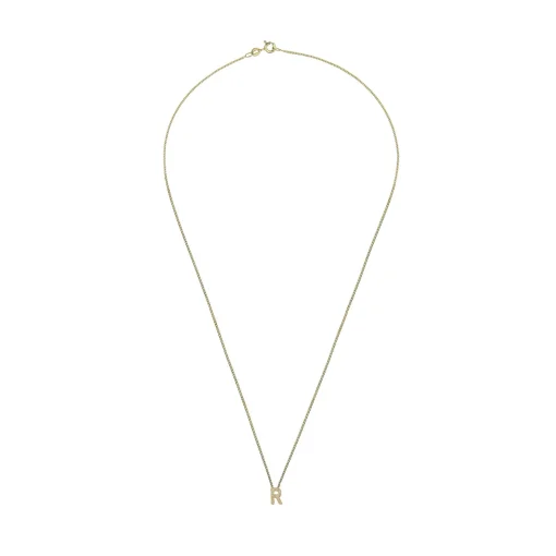 Beaverbrooks 9ct Yellow Gold Diamond Initial R Pendant