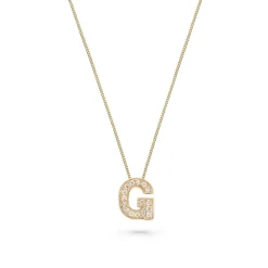 Beaverbrooks 9ct Yellow Gold Diamond Initial G Pendant