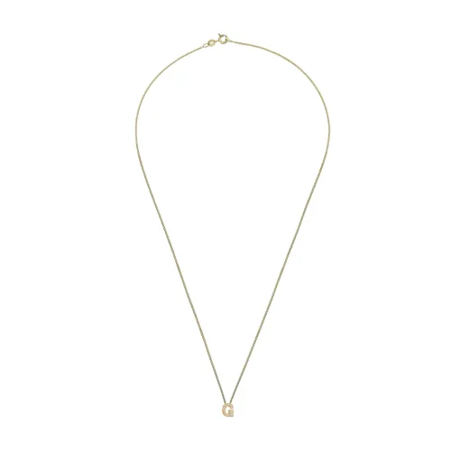 Beaverbrooks 9ct Yellow Gold Diamond Initial G Pendant