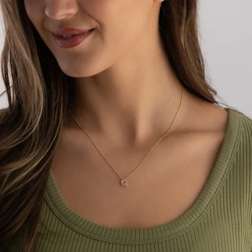 Beaverbrooks 9ct Yellow Gold Diamond Initial G Pendant