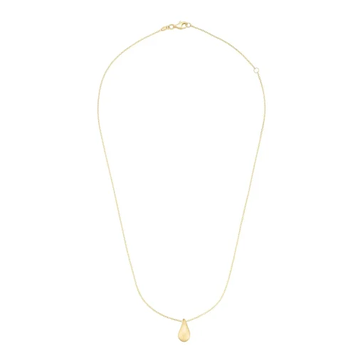 Beaverbrooks 9ct Yellow Gold Etched Teardrop Necklace