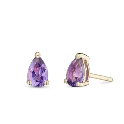 Beaverbrooks 9ct Yellow Gold Amethyst Stud Earrings