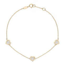 Beaverbrooks 9ct Yellow Gold Mother of Pearl Heart Bracelet