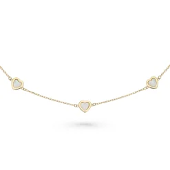 Beaverbrooks 9ct Yellow Gold Mother of Pearl Heart Bracelet