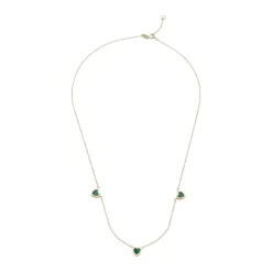 Beaverbrooks 9ct Yellow Gold Malachite Heart Necklace