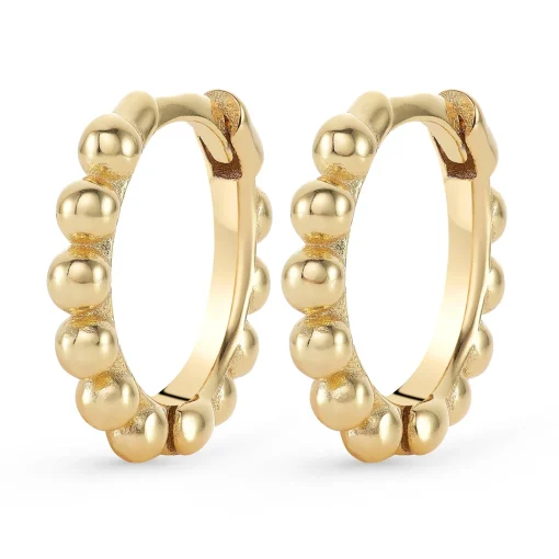 Beaverbrooks 9ct Yellow Gold Plated Ball Huggie Earrings