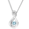 Beaverbrooks Dance 9ct White Gold Diamond Aquamarine Birthstone Pendant